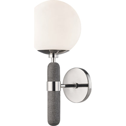 Brielle Wall Sconce by Mitzi in aged brass. Made from steel in a modern style.