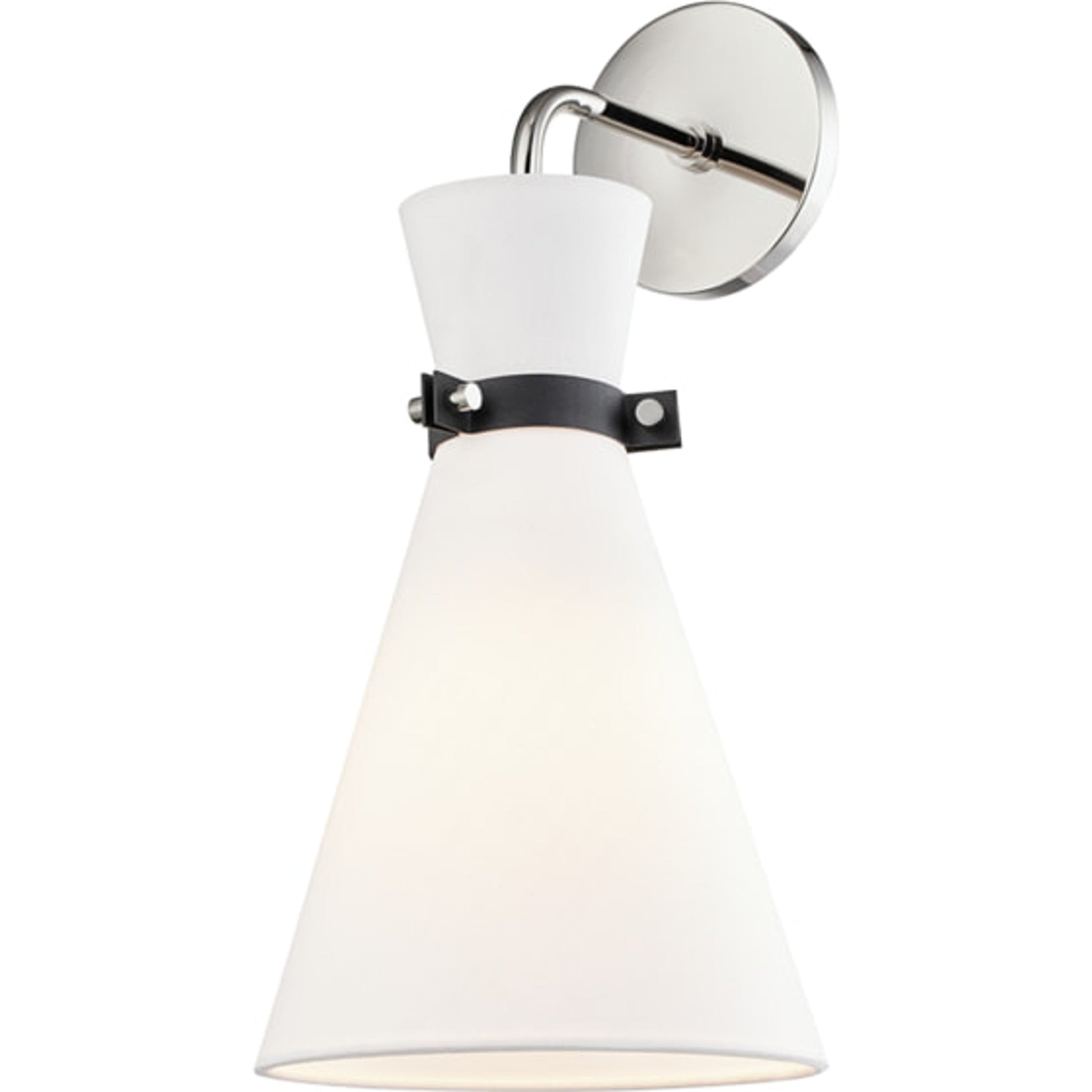 Julia Wall Sconce by Mitzi in aged brass black. Made from steel in a modern style.