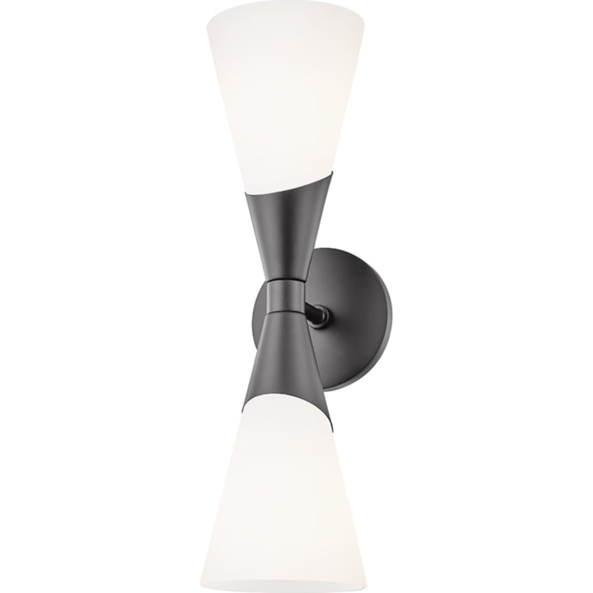 Parker Wall Sconce by Mitzi in black. Made from steel in a modern style.
