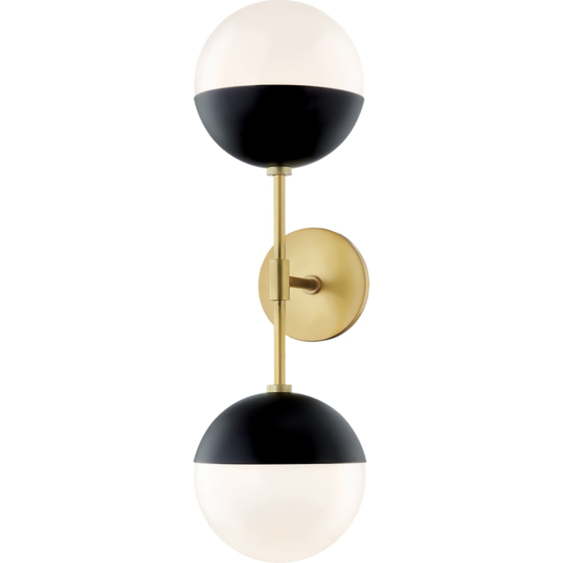 Renee Wall Sconce by Mitzi in aged brass black. Made from steel in a modern style.