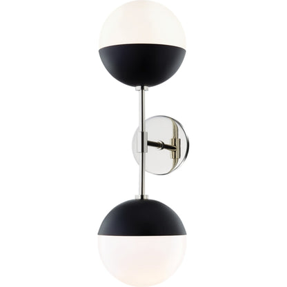 Renee Wall Sconce by Mitzi in aged brass black. Made from steel in a modern style.