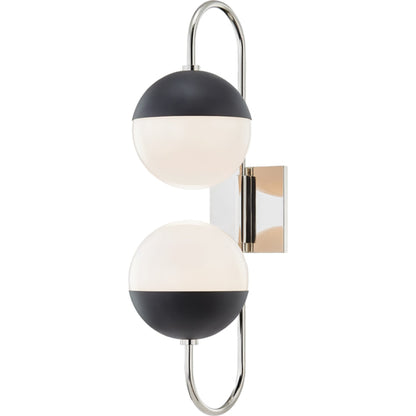Renee Wall Sconce by Mitzi in aged brass black. Made from steel in a modern style.