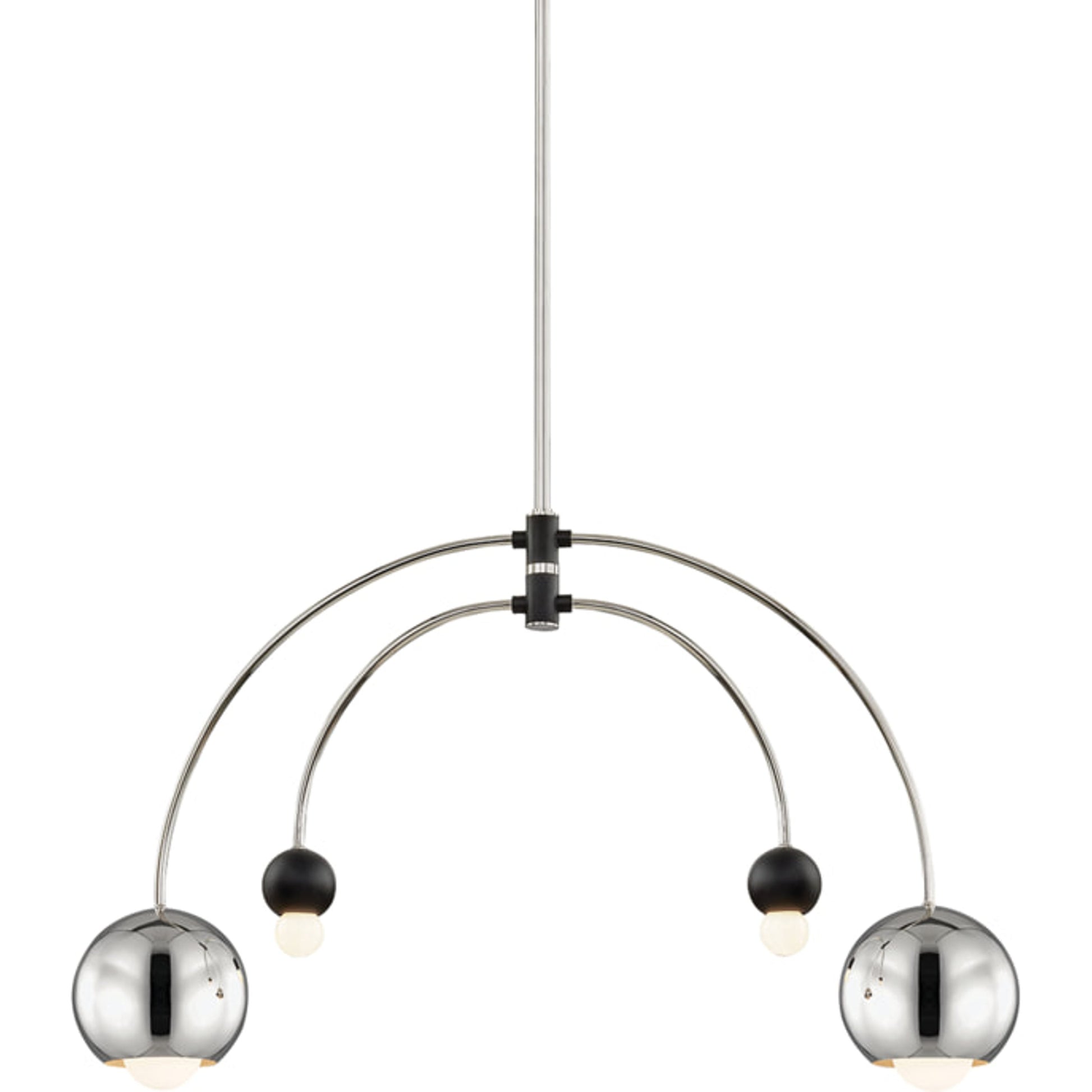 Willow Chandelier by Mitzi in aged brass black. Made from steel in a modern style.
