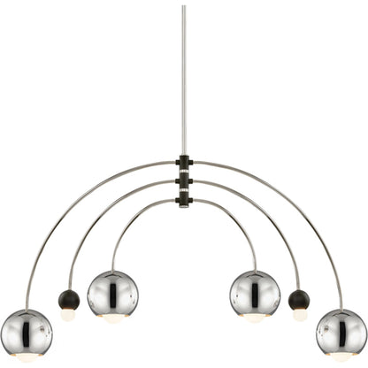 Willow Chandelier by Mitzi in aged brass black. Made from steel in a modern style.