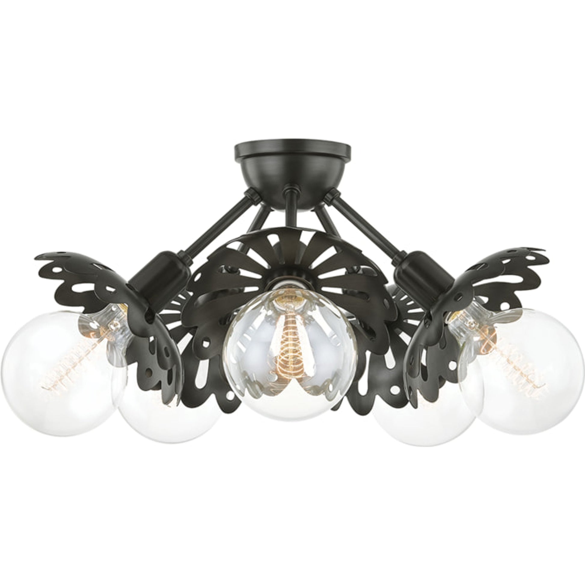 Alyssa Semi Flush by Mitzi in aged brass. Made from steel in a modern style.