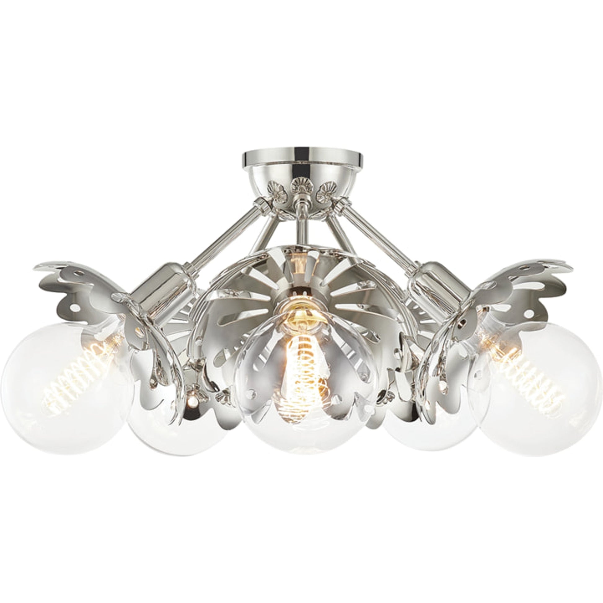 Alyssa Semi Flush by Mitzi in aged brass. Made from steel in a modern style.