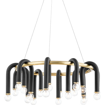 Whit Chandelier by Mitzi. Made from steel in a modern style.