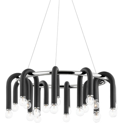 Whit Chandelier by Mitzi. Made from steel in a modern style.