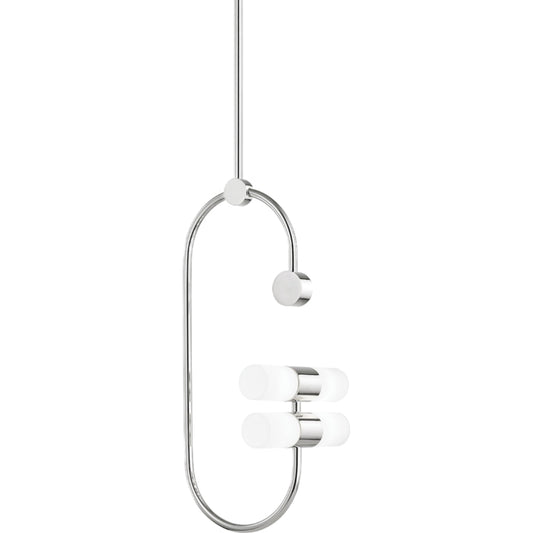 Rae Pendant by Mitzi in polished nickel. Made from steel in a modern style.