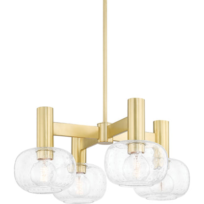 Harlow 4 Light Chandelier by Mitzi in polished nickel. Made from steel in a transitional style.
