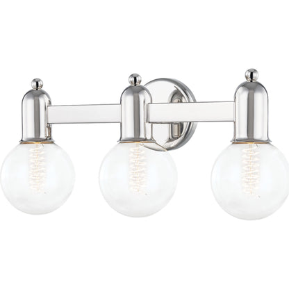 Bryce Bath Bracket by Mitzi in polished nickel. Made from steel in a transitional style.