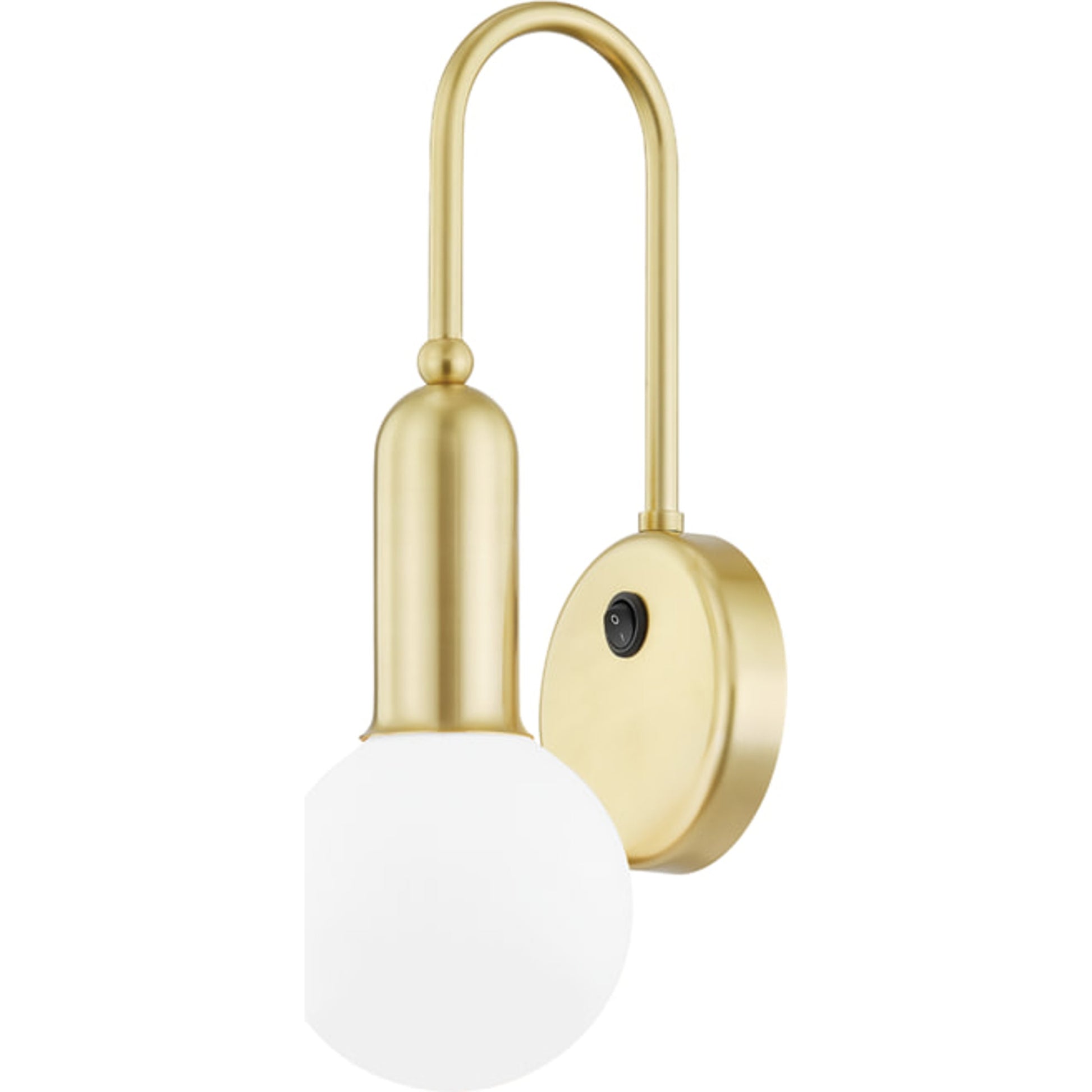 Gabby 1 Light Wall Sconce by Mitzi in polished nickel. Made from steel in a modern style.