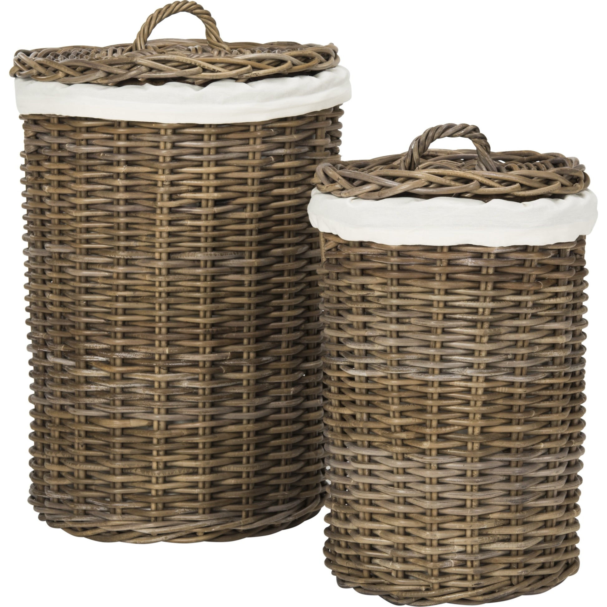 Burke Laundry Basket by HedgeApple Essentials in natural. Made from mahogany, rattan in a coastal style.