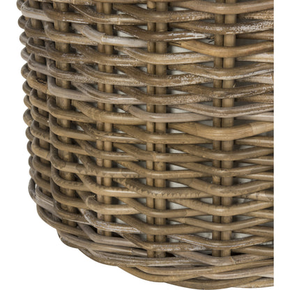 Burke Laundry Basket by HedgeApple Essentials in natural. Made from mahogany, rattan in a coastal style.