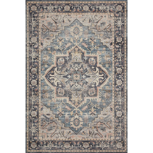 Hathaway HTH-01 Rug by Loloi II in navy, multi. Made from 100% polyester in a traditional style.