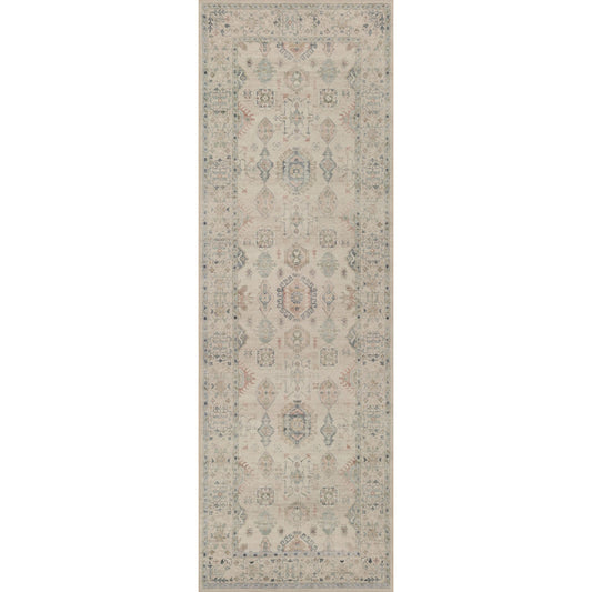 Hathaway HTH-04 Rug by Loloi in beige, multi. Made from 100% polyester, cotton canvas backing in a traditional style.