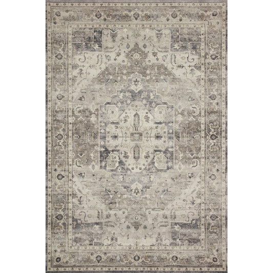 Hathaway HTH-05 Rug by Loloi II in steel, ivory. Made from 100% polyester in a traditional style.