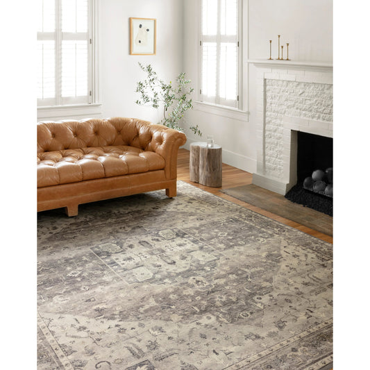 Hathaway HTH-05 Rug by Loloi II in steel, ivory. Made from 100% polyester in a traditional style.