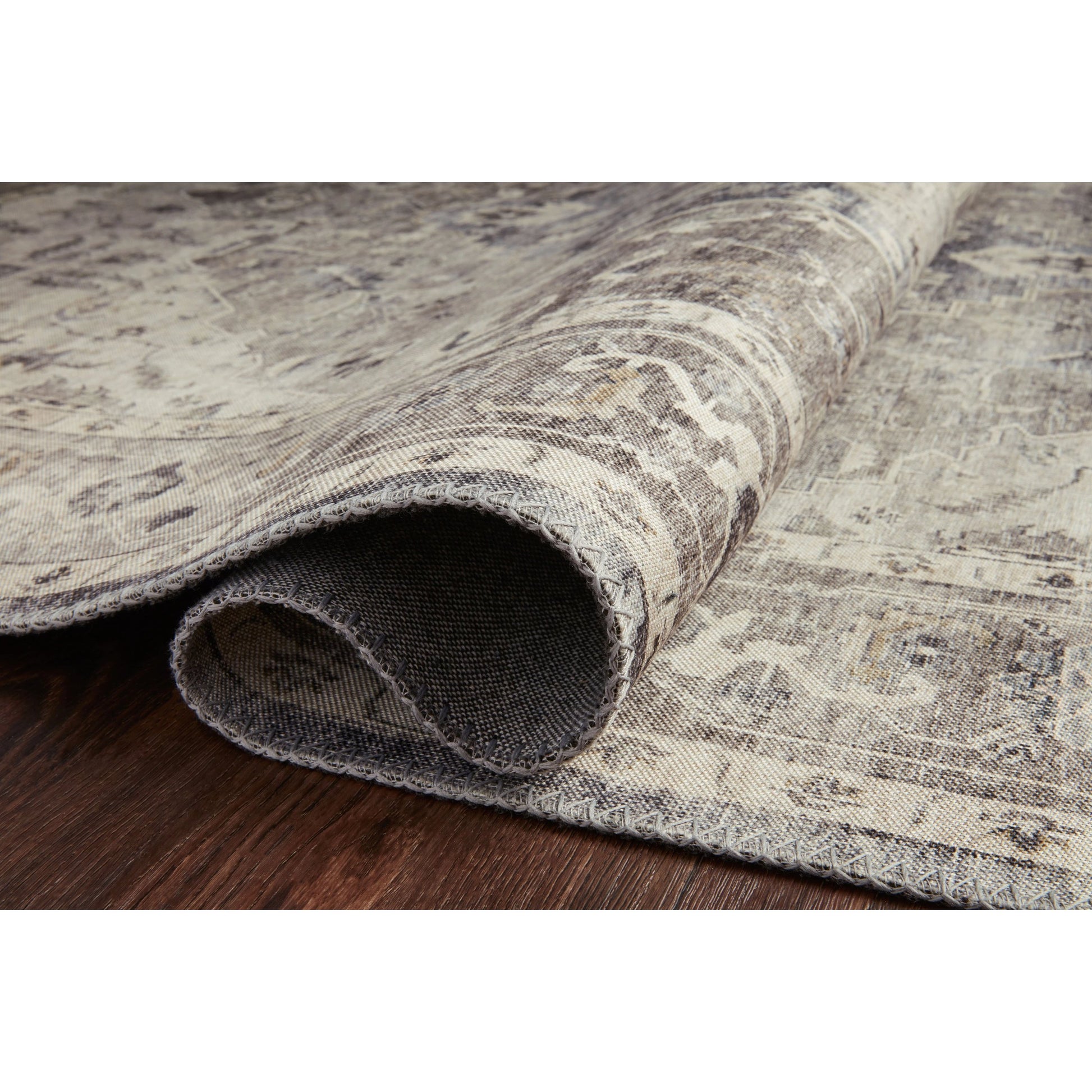Hathaway HTH-05 Rug by Loloi in steel, ivory. Made from 100% polyester in a traditional style.