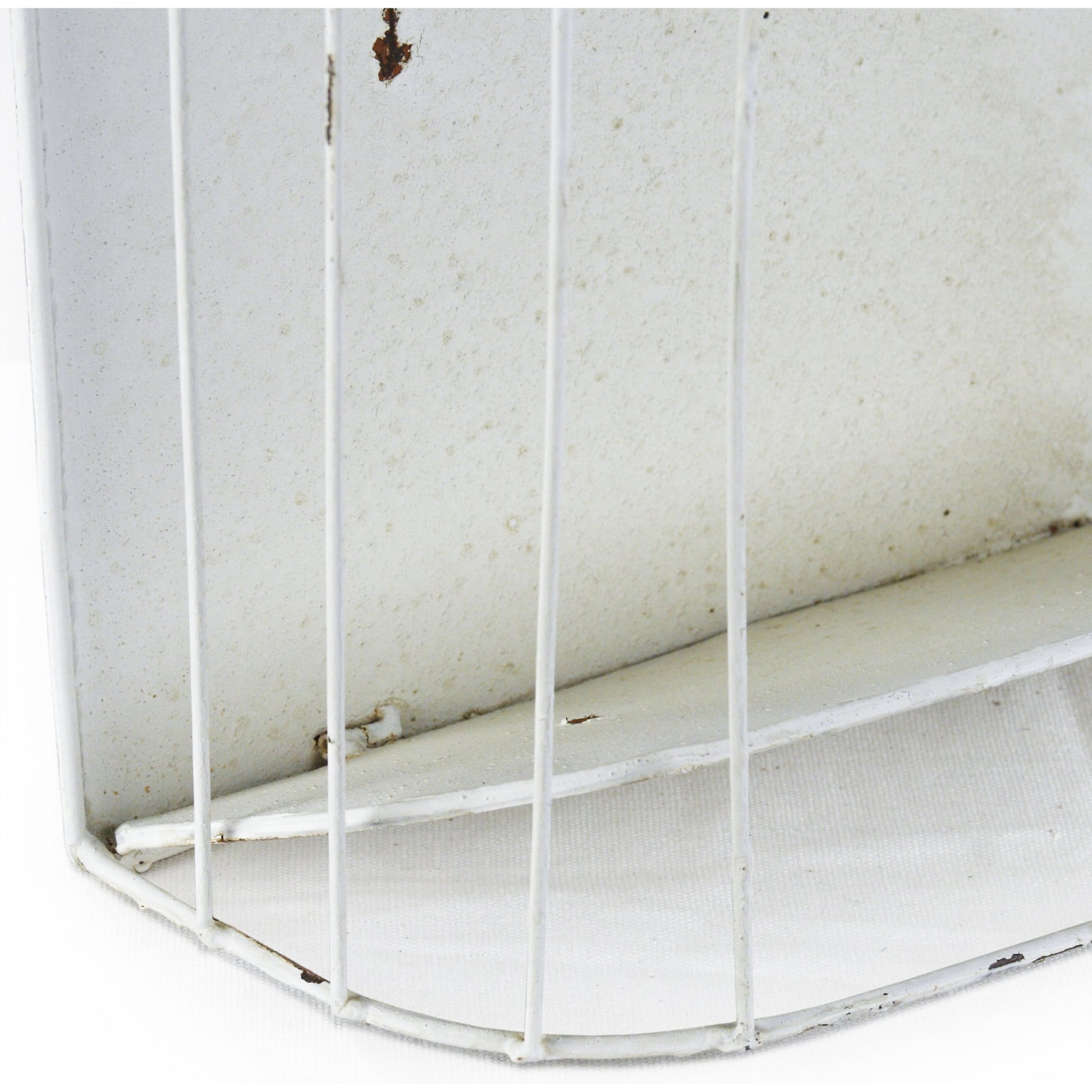 Metal Wall Shelf by Zentique in distressed off-white metal and rustic metal. Made from rustic metal in a cottage & farmhouse style.