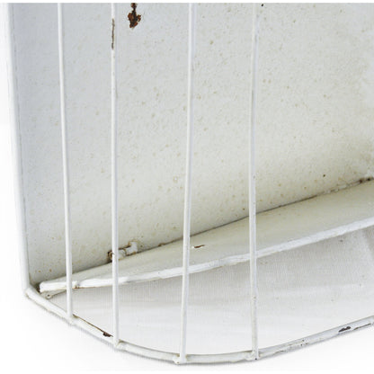 Metal Wall Shelf by Zentique in distressed off-white metal and rustic metal. Made from rustic metal in a cottage & farmhouse style.