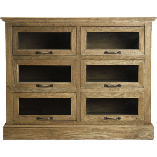Battier Cabinet by Zentique in natural and oak. Made from oak in a rustic style.