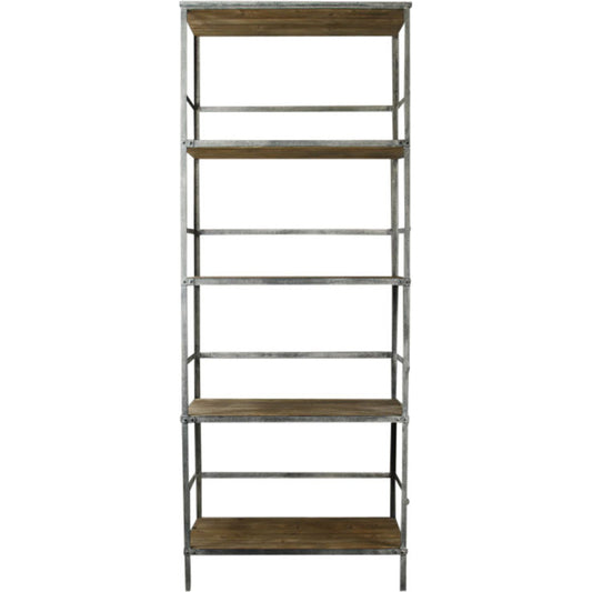 Velma Display Rack by Zentique in natural wood, distressed metal and recycled wood, metal. Made from recycled wood, metal in a modern style.