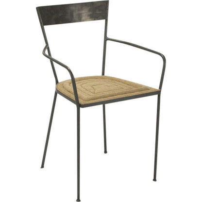 Klaas Arm Chair by Zentique in burlap and birch. Made from birch in a modern style.