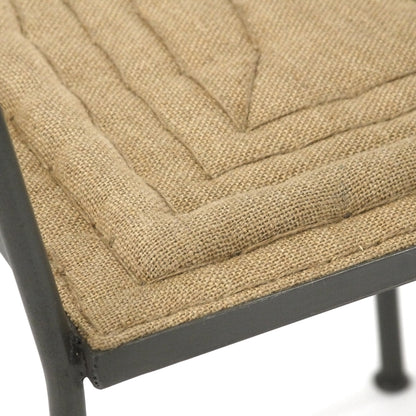 Klaas Arm Chair by Zentique in burlap and birch. Made from birch in a modern style.