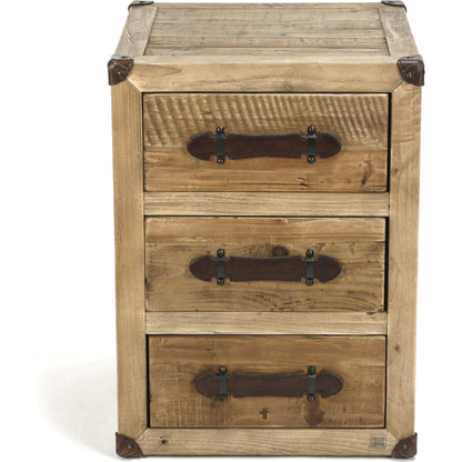 Abott Night Stand by Zentique in natural and natural antique bleached recycled wood. Made from natural antique bleached recycled wood in a rustic style.
