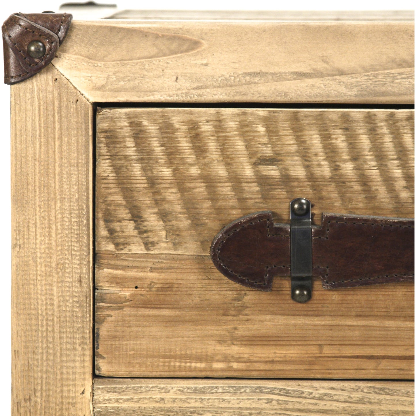 005 S-336381 | Closeup | Abott Night Stand by Zentique in natural and natural antique bleached recycled wood. Made from natural antique bleached recycled wood in a rustic style.