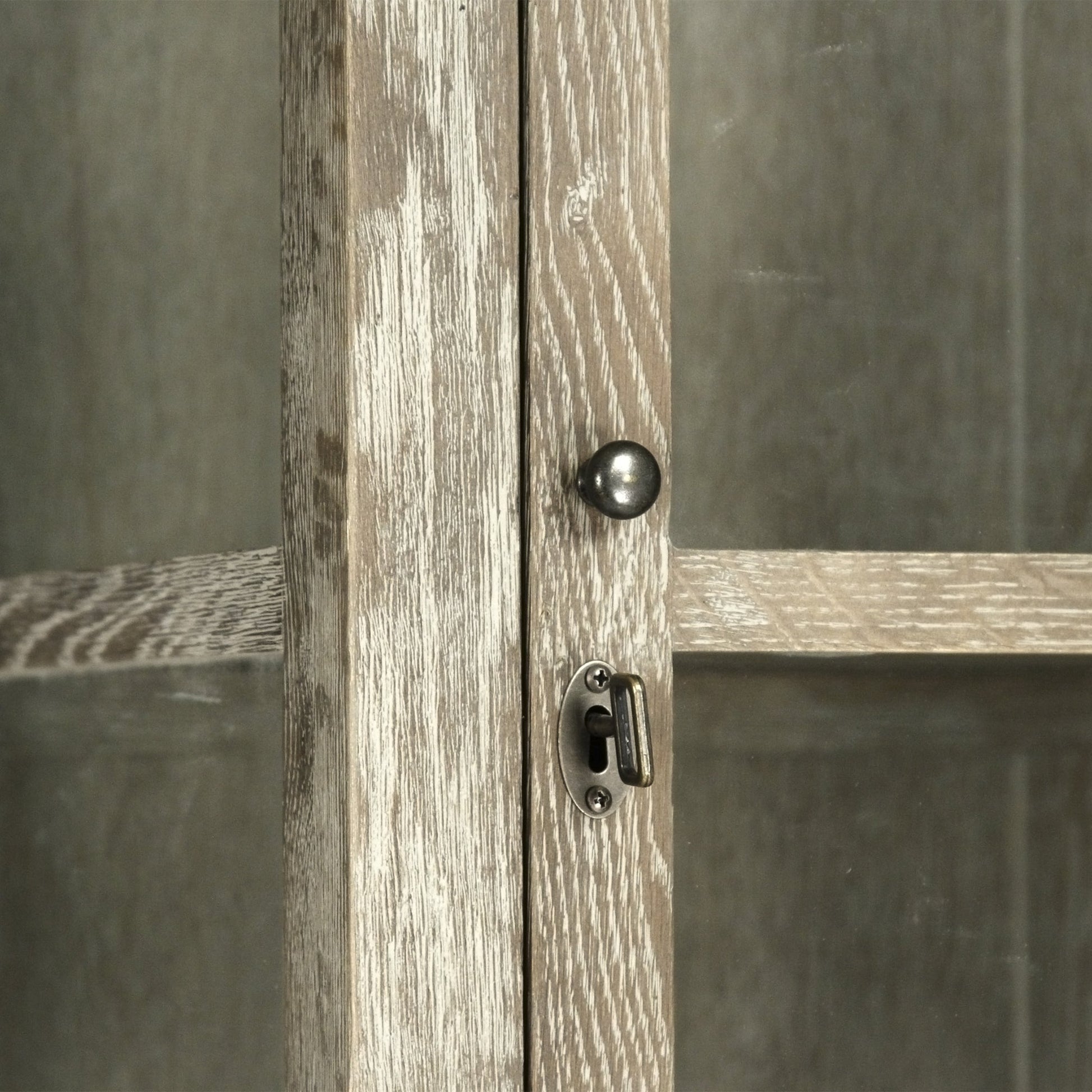 Swain Cabinet by Zentique in light burnt and oak, glass. Made from oak, glass in a traditional style.