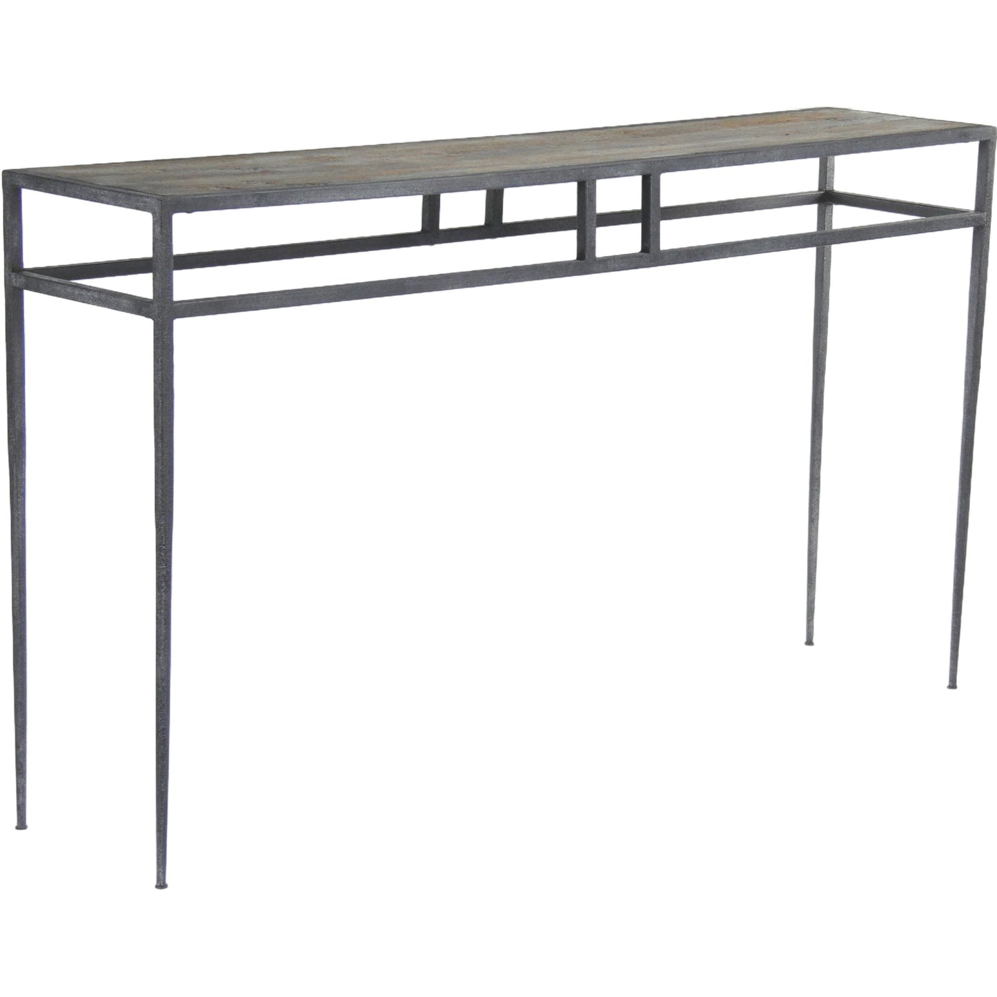 002 S-336660 | Additional Silo | Balzac Wall Table by Zentique in distressed top, rustic metal and oak, metal. Made from oak, metal in a modern style.