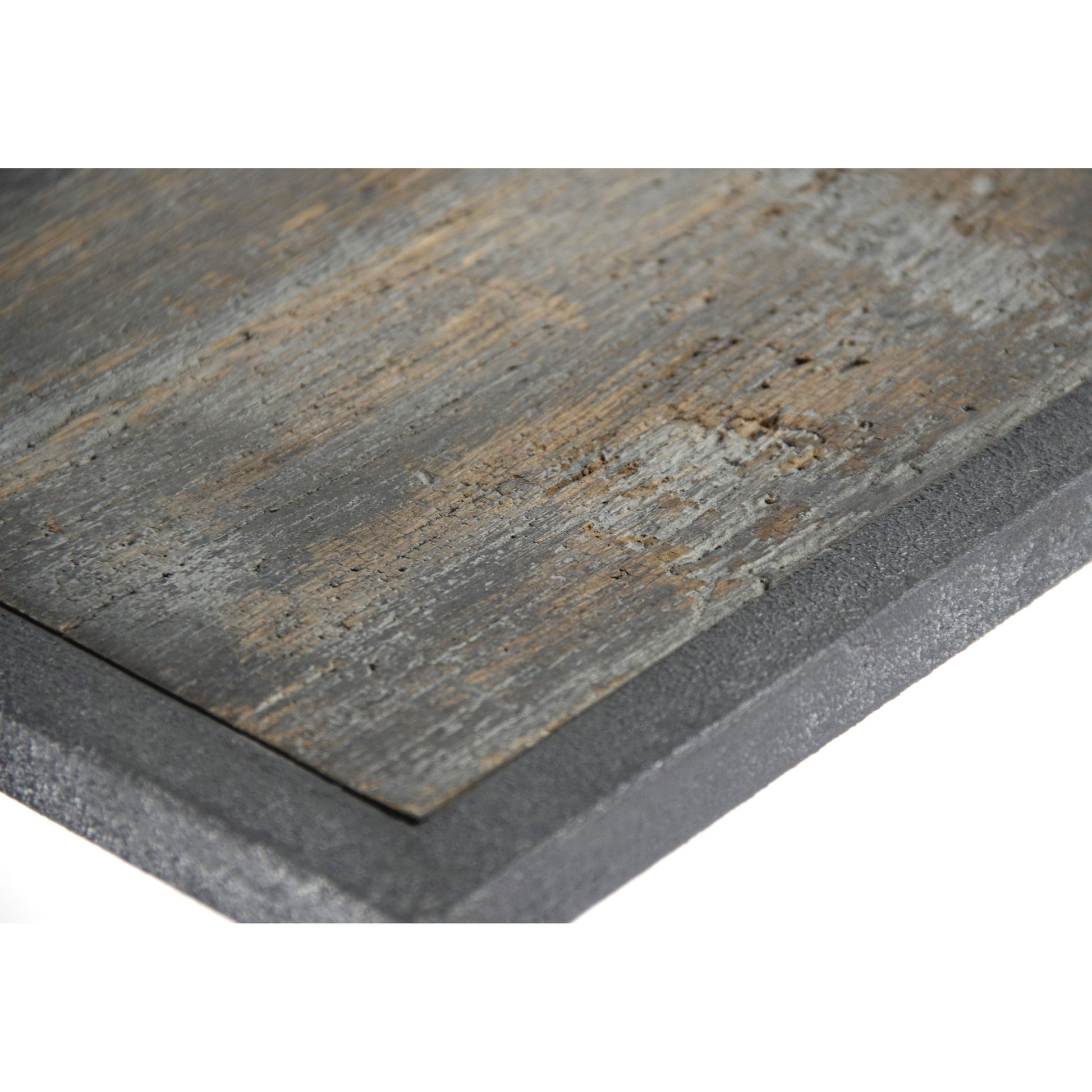 Balzac Wall Table by Zentique in distressed top, rustic metal and oak, metal. Made from oak, metal in a modern style.