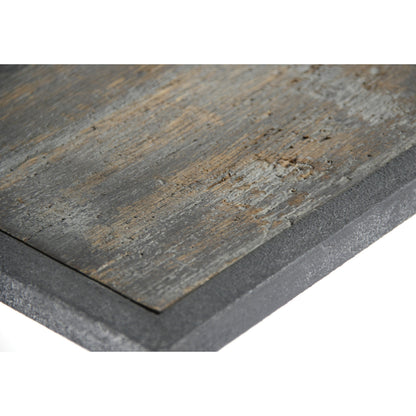 Balzac Wall Table by Zentique in distressed top, rustic metal and oak, metal. Made from oak, metal in a modern style.
