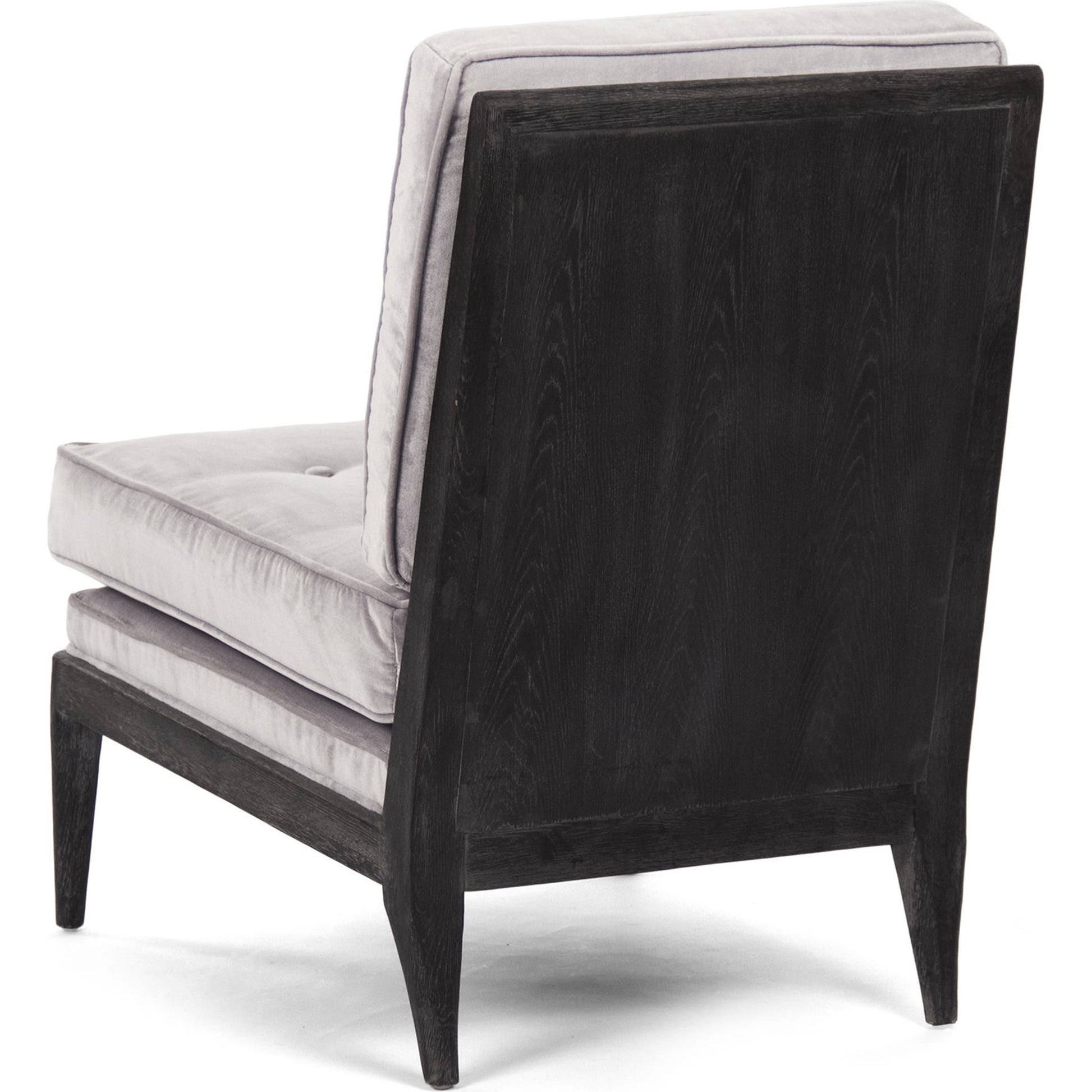 Lorain Lounge Chair by Zentique in light gray polyester viscose and oak. Made from oak in a transitional style.