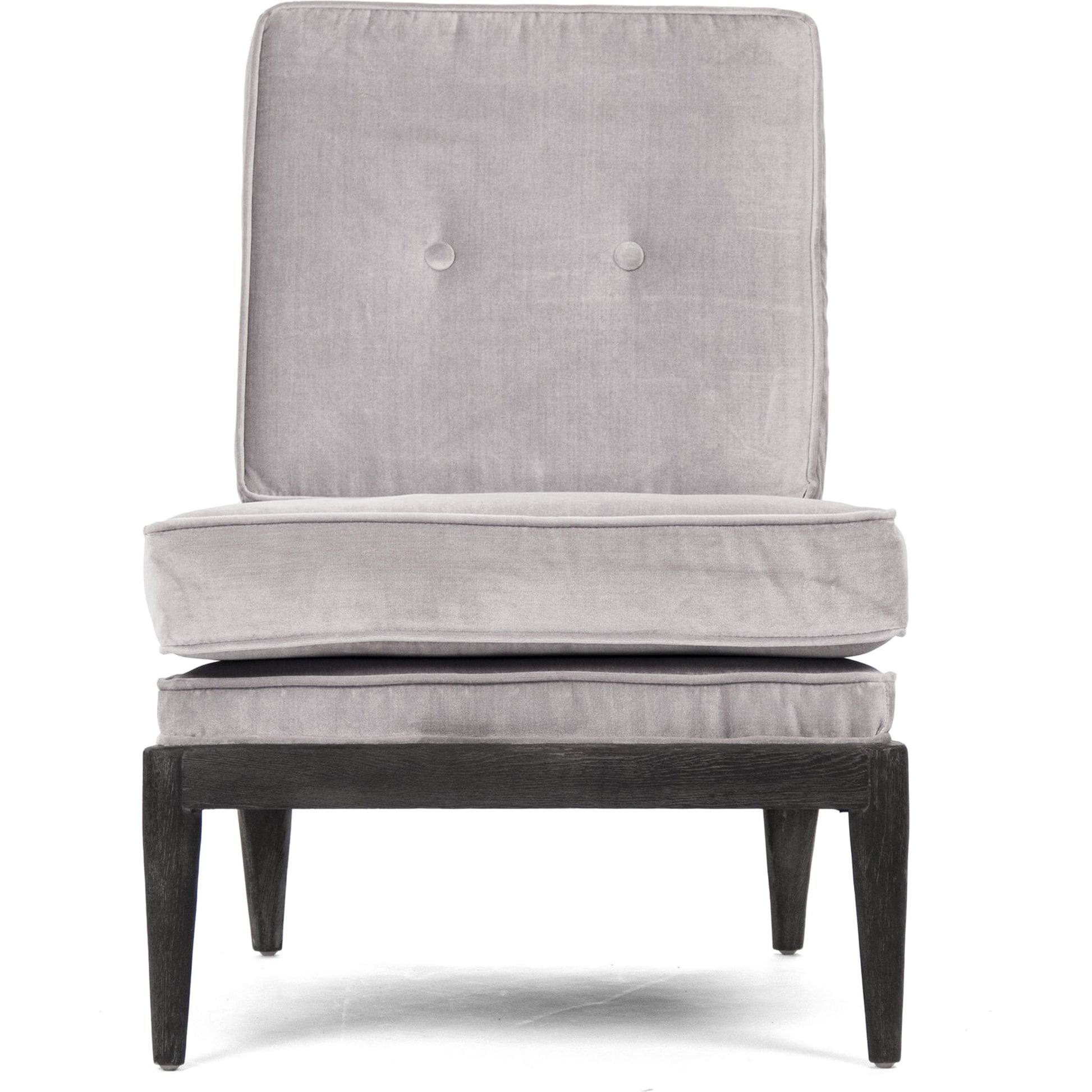 Lorain Lounge Chair by Zentique in light gray polyester viscose and oak. Made from oak in a transitional style.