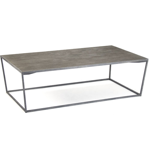Hobart Coffee Table by Zentique in light burned oak and oak, recycled metal. Made from oak, recycled metal in a modern style.