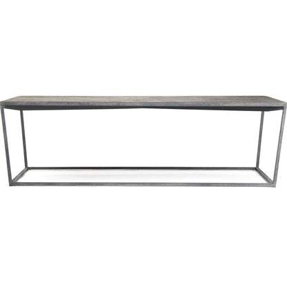 Hobart Coffee Table by Zentique in light burned oak and oak, recycled metal. Made from oak, recycled metal in a modern style.