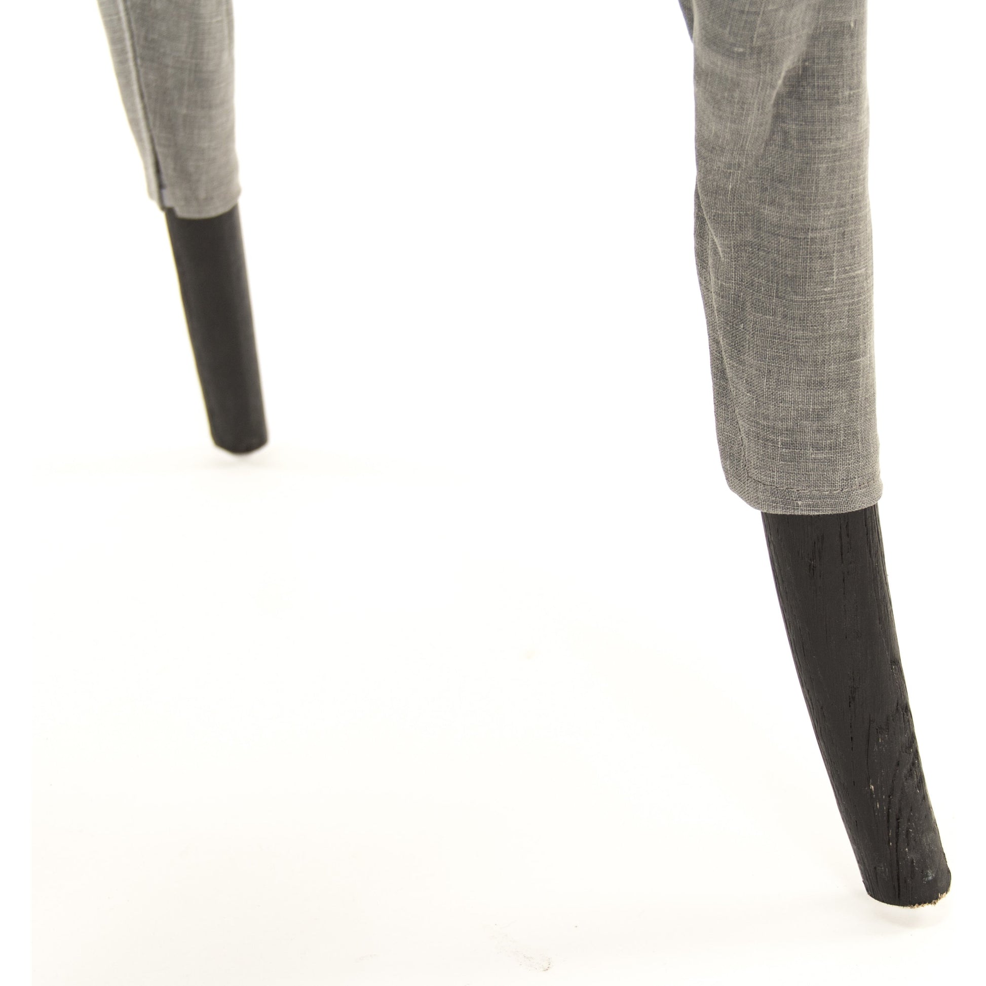 Dining Chair by Zentique in black oak. gray linen and oak. Made from oak in a modern style.