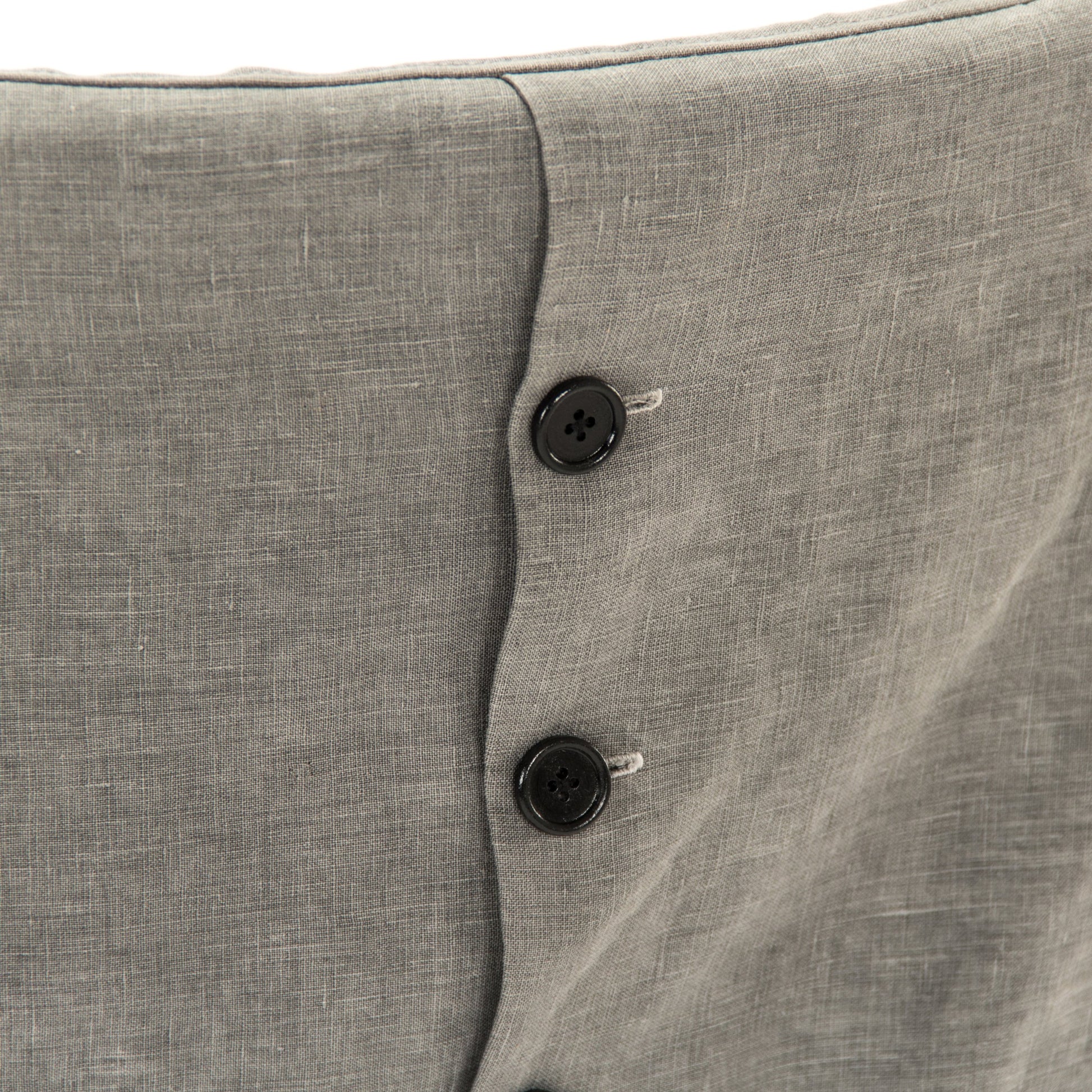 Dining Chair by Zentique in black oak. gray linen and oak. Made from oak in a modern style.