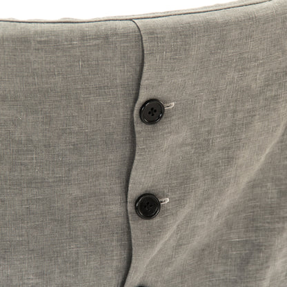 Dining Chair by Zentique in black oak. gray linen and oak. Made from oak in a modern style.