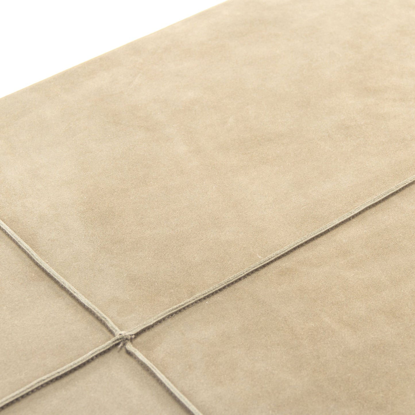 005 S-337064 | Closeup | Doux Coffee Table by Zentique in dry natural finish, light brown suede leather and pine. Made from pine in a modern style.