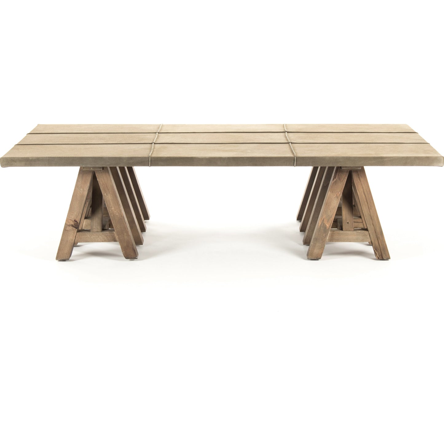 004 S-337064 | Additional Silo | Doux Coffee Table by Zentique in dry natural finish, light brown suede leather and pine. Made from pine in a modern style.