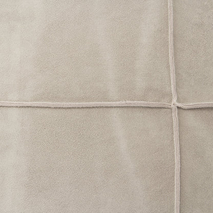 Doux Wall Table by Zentique in light gray suede leather and pine. Made from pine in a cottage & farmhouse style.