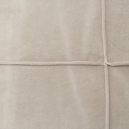 Doux Wall Table by Zentique in light gray suede leather and pine. Made from pine in a cottage & farmhouse style.