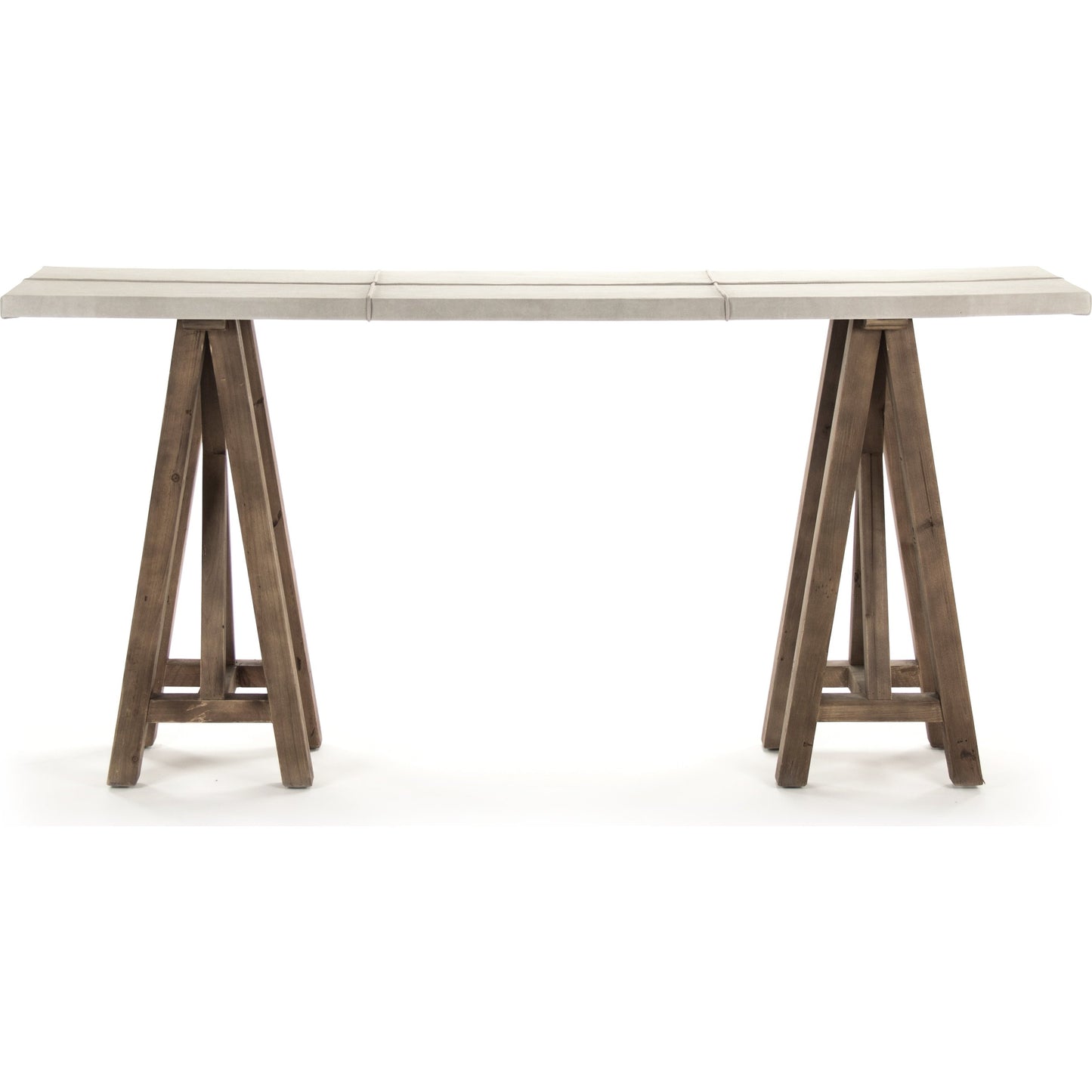 004 S-337065 | Additional Silo | Doux Wall Table by Zentique in light gray suede leather and pine. Made from pine in a cottage & farmhouse style.