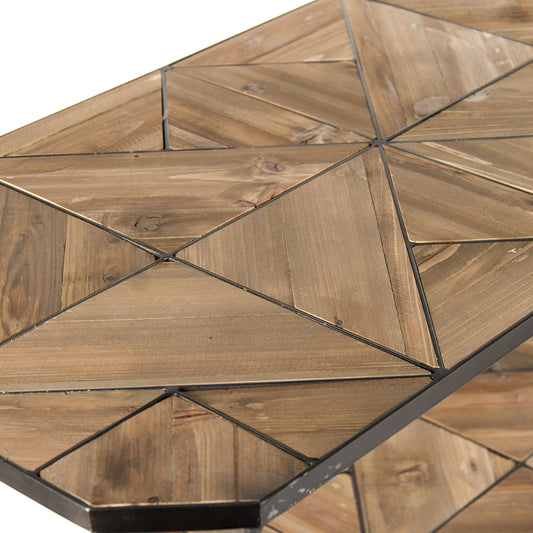 Anabel Console by Zentique in weathered pine and old pine. Made from old pine in a modern style.