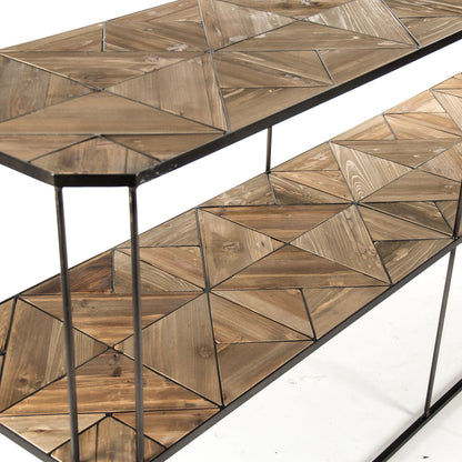 Anabel Console by Zentique in weathered pine and old pine. Made from old pine in a modern style.