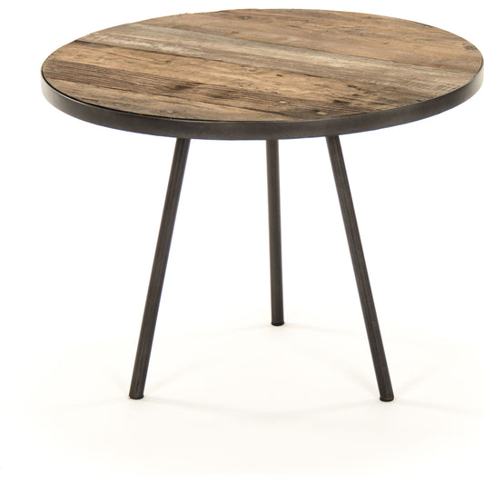 Side Table by Zentique in weathered elm and elm, metal. Made from elm, metal in a modern style.